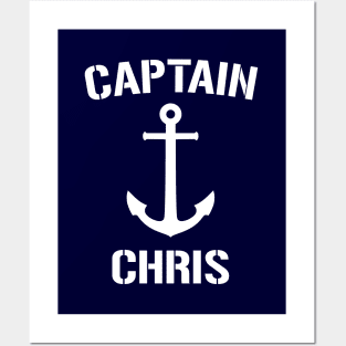 Nautical Captain Chris Personalized Boat Anchor Posters and Art